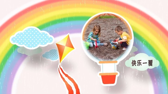 可爱活泼儿童暑假记录相册视频模板场景2预览图