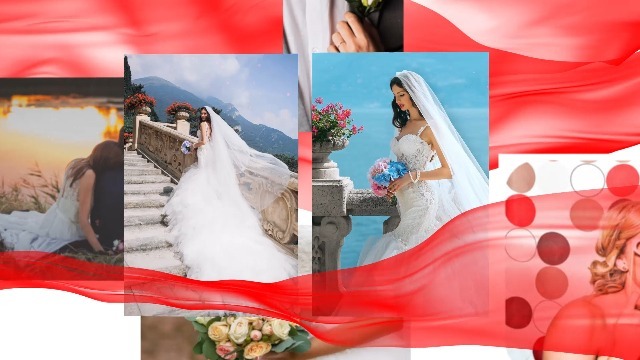 漂浮丝带浪漫婚礼相册展示场景3预览图