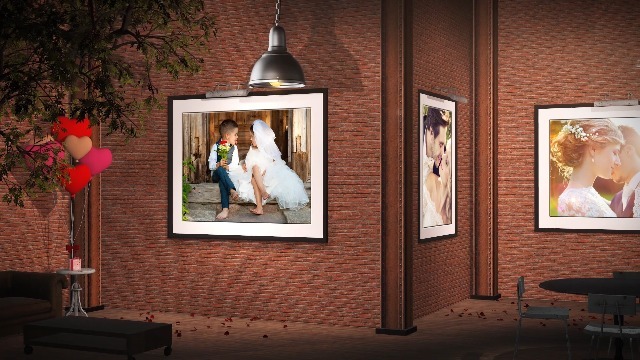 复古室内浪漫婚礼照片墙电子相册缩略图