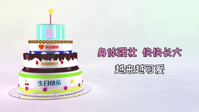 巨型生日蛋糕父母祝福孩子生日快乐视频缩略图