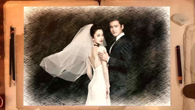 创意手绘浪漫婚纱照展示视频模板缩略图