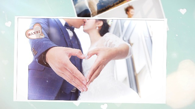 简约清新浪漫爱心婚礼婚纱展示视频场景6预览图
