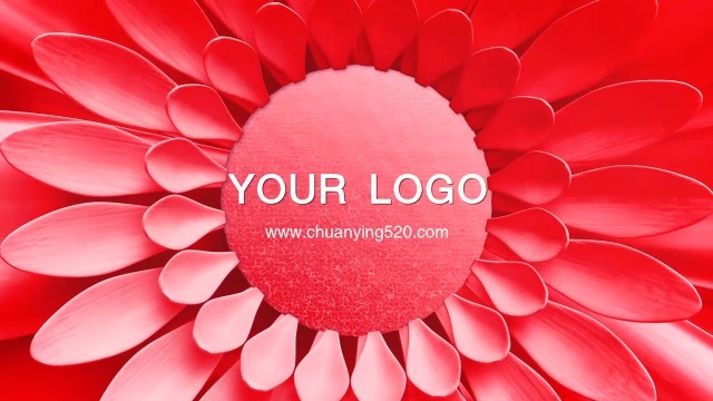 创意红色花朵绽放公司logo视频缩略图