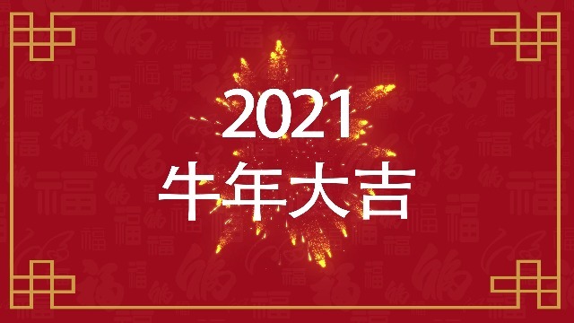 中国红喜庆2021新年新春春节祝福拜年快闪字幕场景6预览图