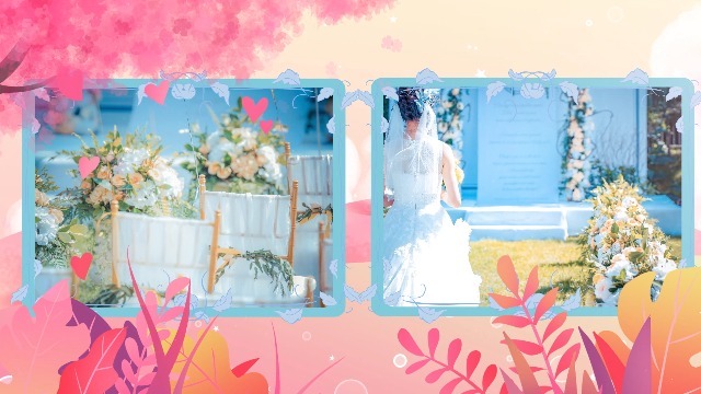 粉色新婚庆典地点邀请视频模板场景6预览图