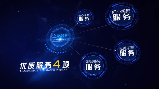 蓝色炫酷企业宣传介绍视频场景6预览图