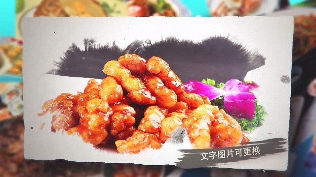 水墨转场中国美食宣传展示场景3预览图