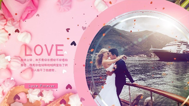 粉色浪漫结婚季婚礼现场片头视频场景5预览图