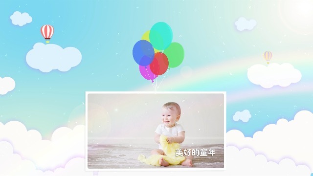 卡通彩色气球快乐儿童生日电子相册缩略图
