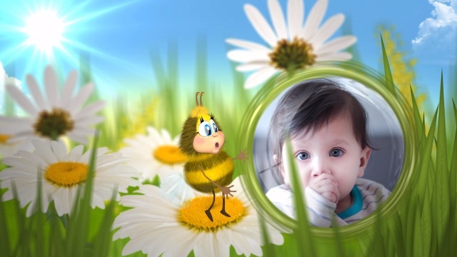 卡通蜜蜂儿童成长记录相册视频缩略图